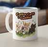 Coffee Cats and Cuddles 12 oz Ceramic Mug - Washable, Microwavable