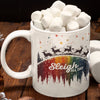 Sleigh All Day Rainbow Reindeer 12 oz Ceramic Mug - Washable, Microwavable